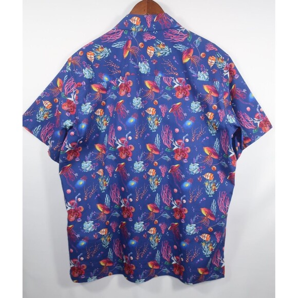 Yiume Button Down Shirt Tropical Ocean Life Sea Fish Marine Life Size XL NWOT - Picture 8 of 9